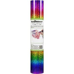 Holographic Sparkle Chrome Adhesive Craft Vinyl 1ft x 5ft, Rainbow